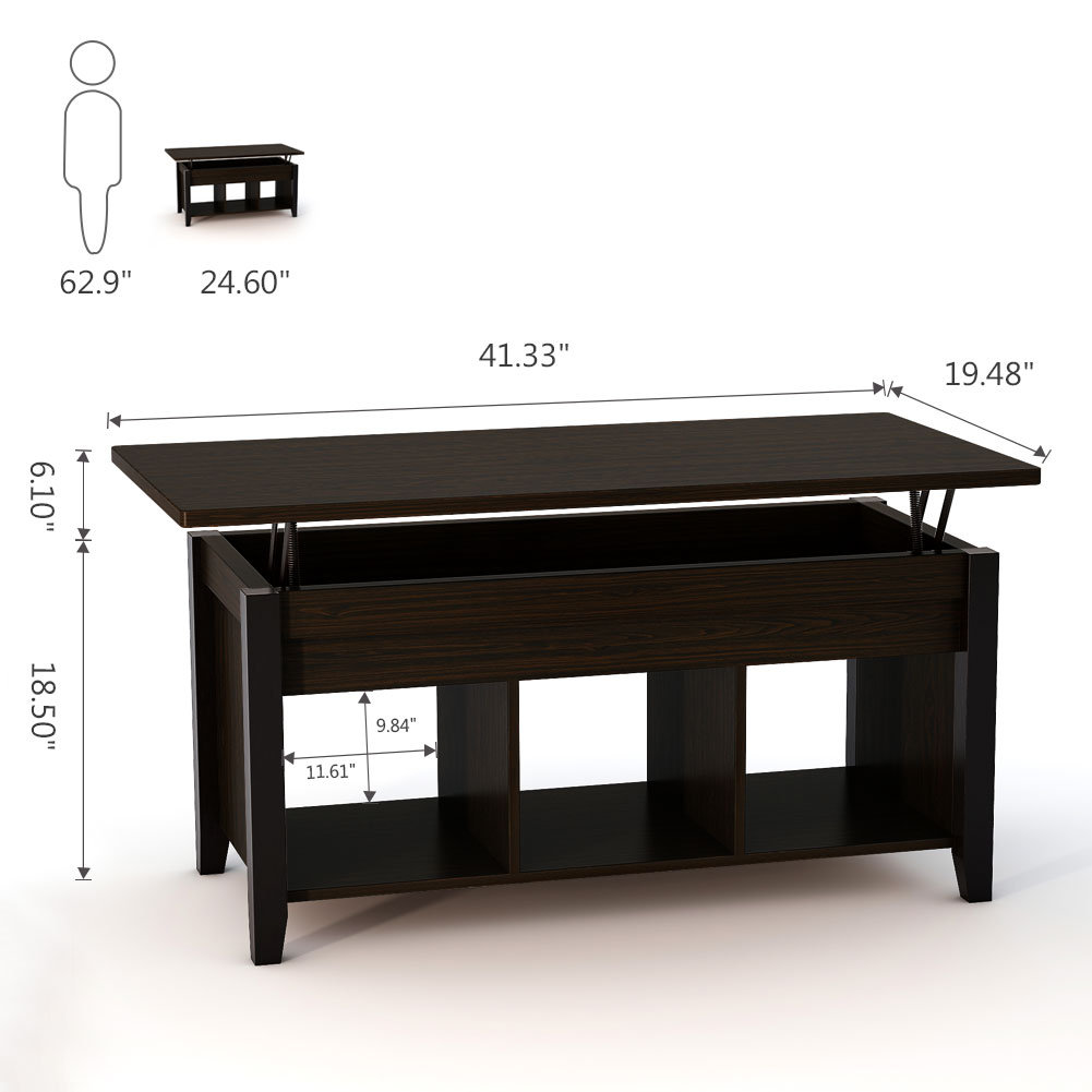 TribeSigns Lift Top Floor Shelf Coffee Table with Storage & Reviews